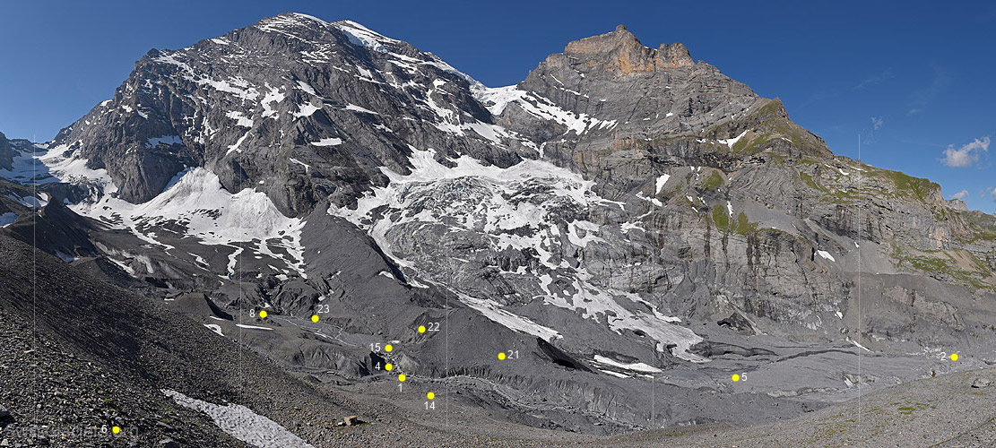 Übersichtsfoto vom Gamchigletscher.