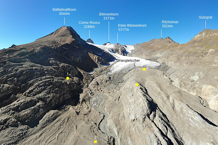 Übersichtsfoto vom Griesgletscher.