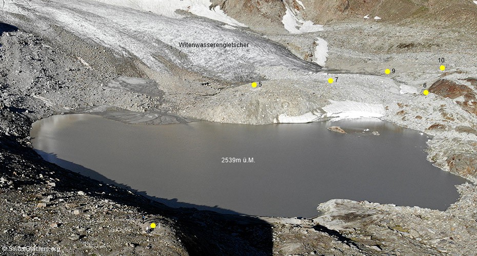 Übersichtsfoto vom Witenwasserengletscher.