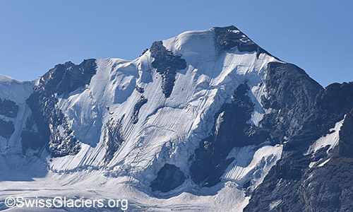 Blüemlisalphorn und Nordwand. Foto vom 8.8.2022.