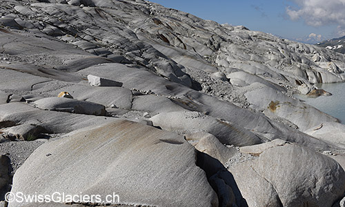 Gletscherschliff vor dem Rhonegletscher.