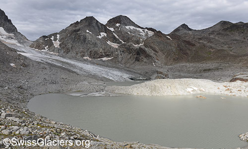 Witenwasserengletscher und östlicher Gletschersee am 5.8.2025.