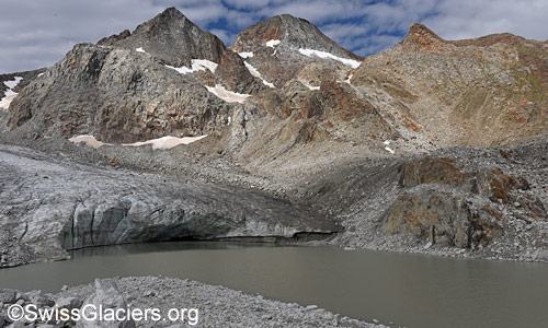 Der westliche See vor dem Witenwasserengletscher am 5.8.2025 aus anderer Perspektive.