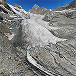 Allalingletscher (inkl. Zunge) aus der Vogelperspektive