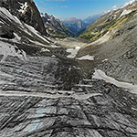 Tälligletscher von oben am 30.7.2019