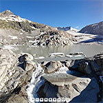 Rhonegletscher und Gletschersee am 5.7.2019