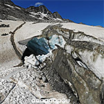 Bereich des Gletschertors am Oberaargletscher 2019 (Luftaufnahme)