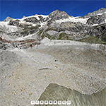 Toteiskegel vor dem Hohlichtgletscher (Luftaufnahme)