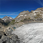 Kanderfirn: Zunge und Eisstrom (Luftaufnahme)
