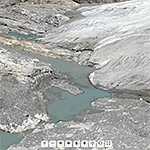 Kanderfirn: Zunge und proglaziale Seen (Luftaufnahme)