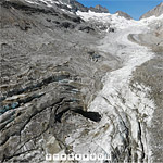 Oberaargletscher 2023: Unterster Einsturztrichter (Drohnenpanorama)