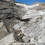 Oberaargletscher 2023: Im untersten Einsturztrichter (Drohnenpanorama)