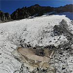 Nahansicht der Mulde im Muttgletscher