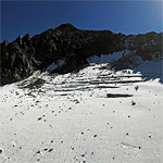 Muttgletscher: Spaltenzone am Fuss des Gross Muttenhorn