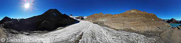 Eisstrom des Griesgetschers (Luftaufnahme)