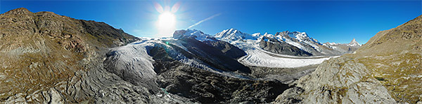 Upper part of Gorner glacier from the west (aerial photo)