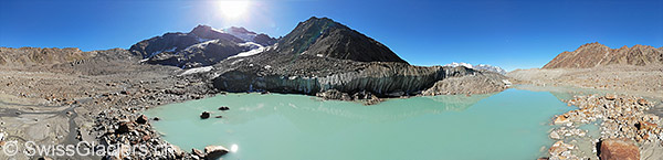 Gletschersee und Eiswand am Grüebugletscher