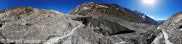Gletschertor des Langgletschers am 8.9.2020 (Luftaufnahme)