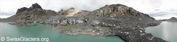 Tiefengletscher: Schwemmebene vor Toteis am 9.8.2023.