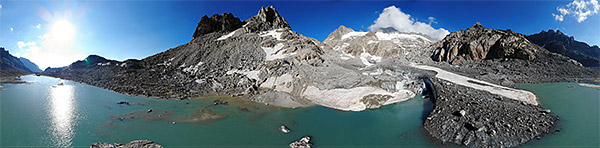 Tiefengletscher: Toteiskegel von Süden (Luftaufnahme)