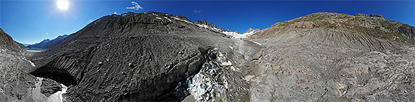 Toteis am Oberaargletscher (Luftaufnahme)