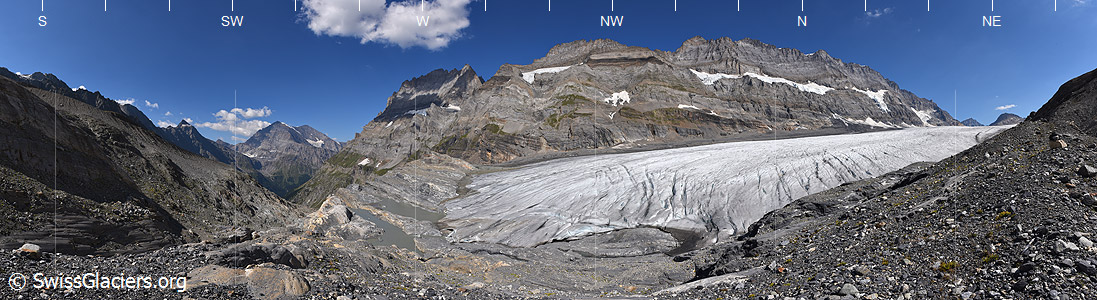 Situation Gletscherende Kanderfirn am 11.8.2022.